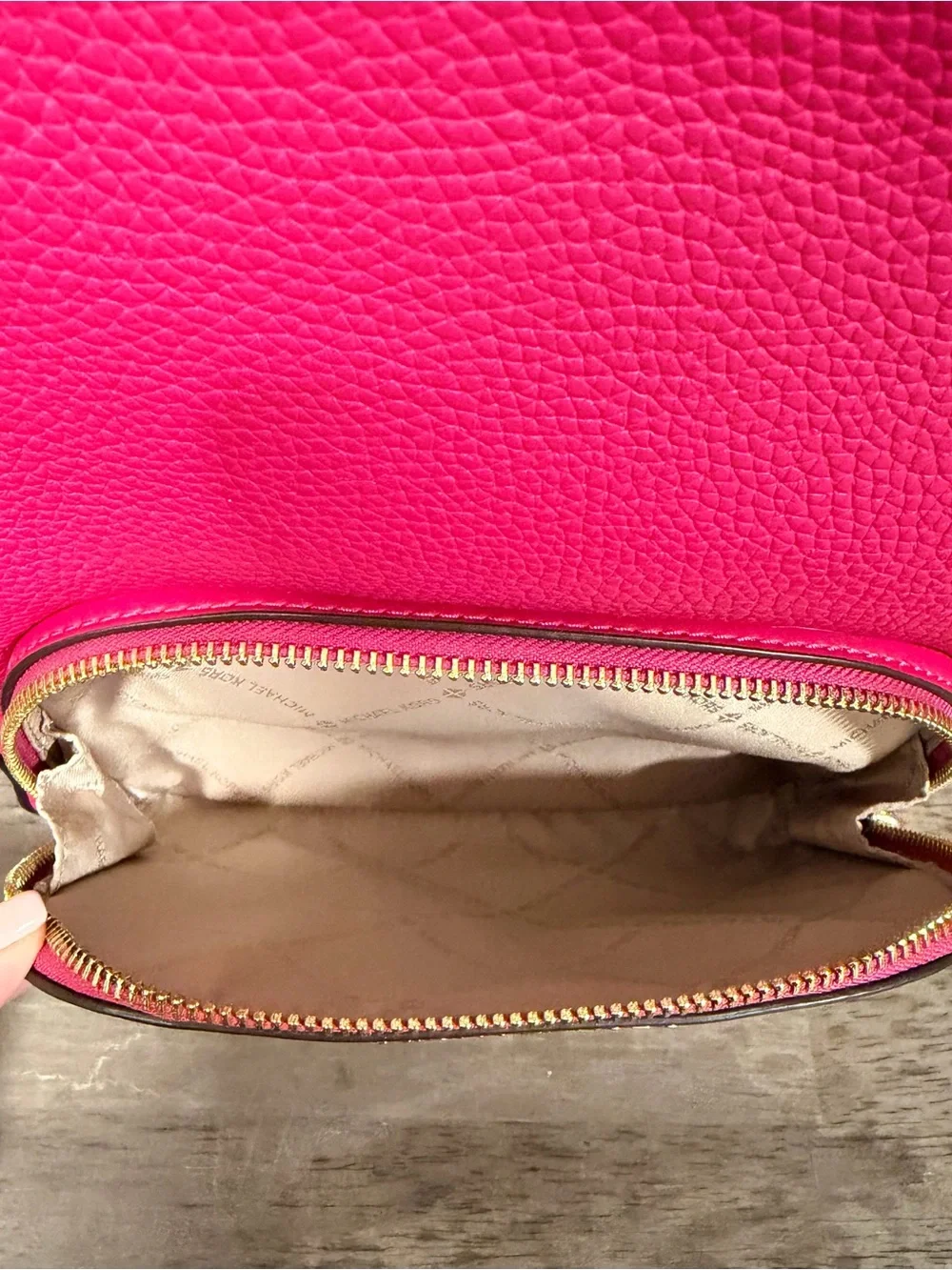 Michael Kors Electric Pink Pebbled Leather Backpack